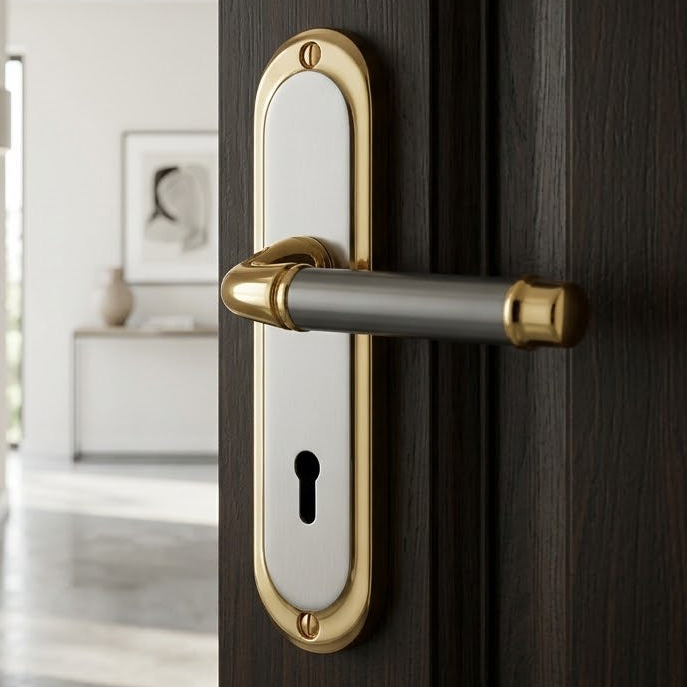 Saturn Straight Lever Dual Finish Keyhole Door Handles
