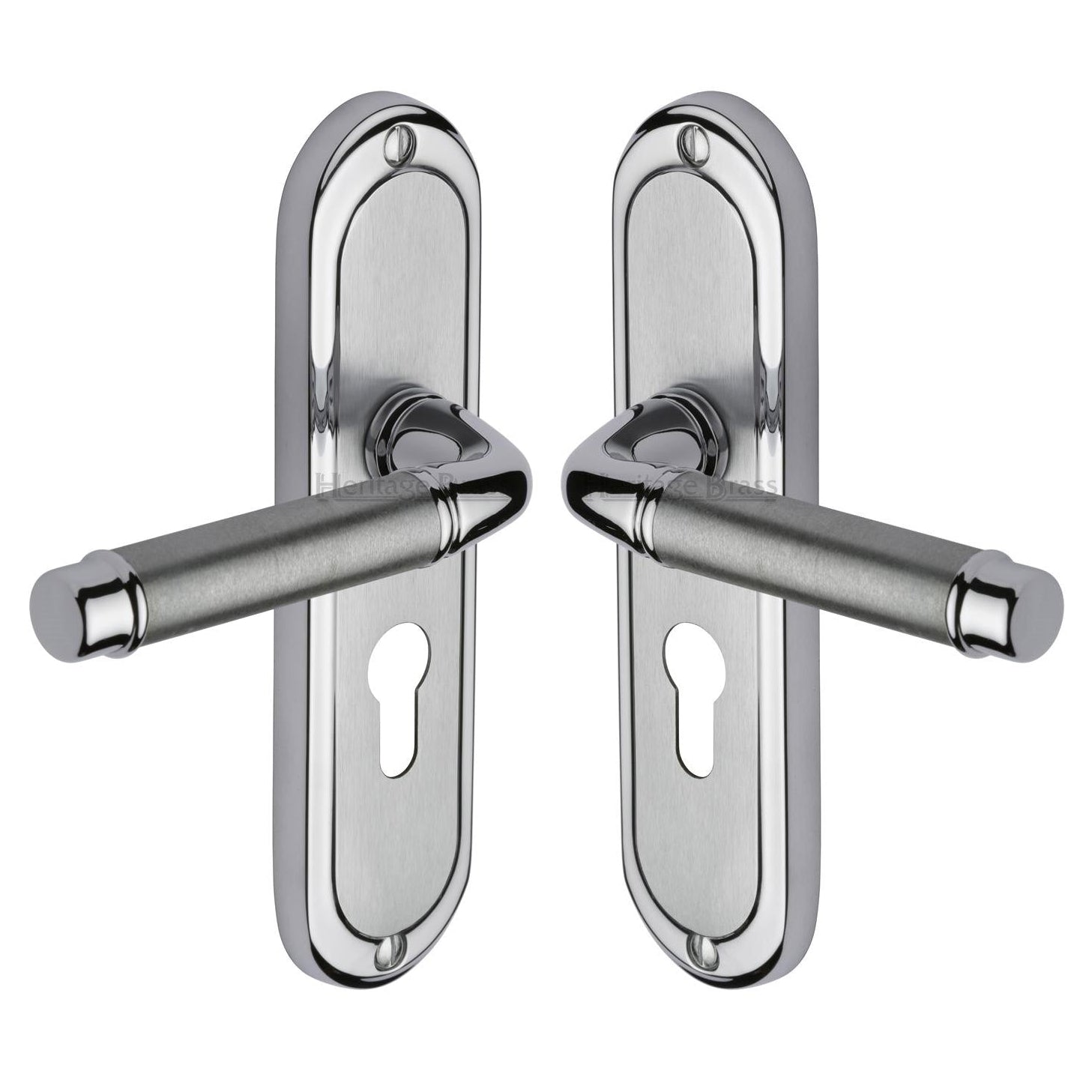 Saturn Straight Lever Apollo Chrome 48mm Euro Cylinder Door Handles