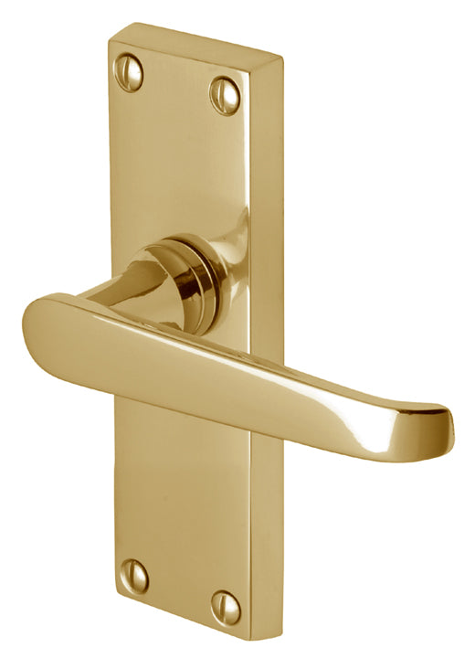 Victoria Straight Lever Polished Brass Short Latch Door Handles