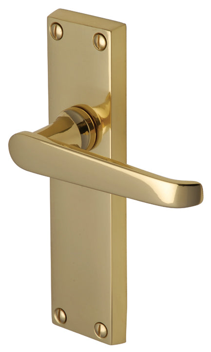 Victoria Straight Lever Polished Brass Latch Door Handles