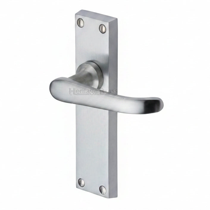 Windsor Straight Lever Satin Chrome Latch Door Handles