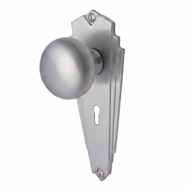 Broadway Satin Chrome Keyhole Door Knob Set