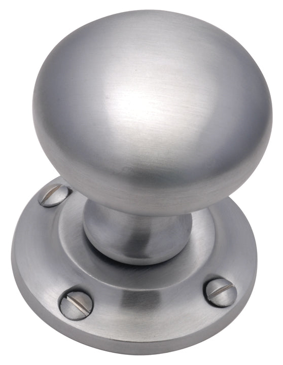 Satin Chrome Victoria Mortice Door Knob Set 55mm