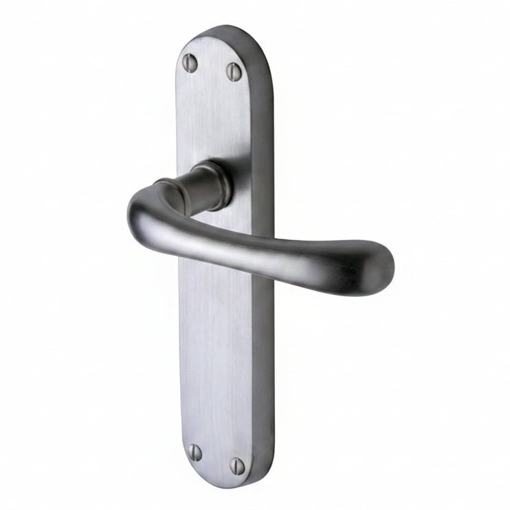Donna Satin Chrome Shaped Lever Latch Door Handles