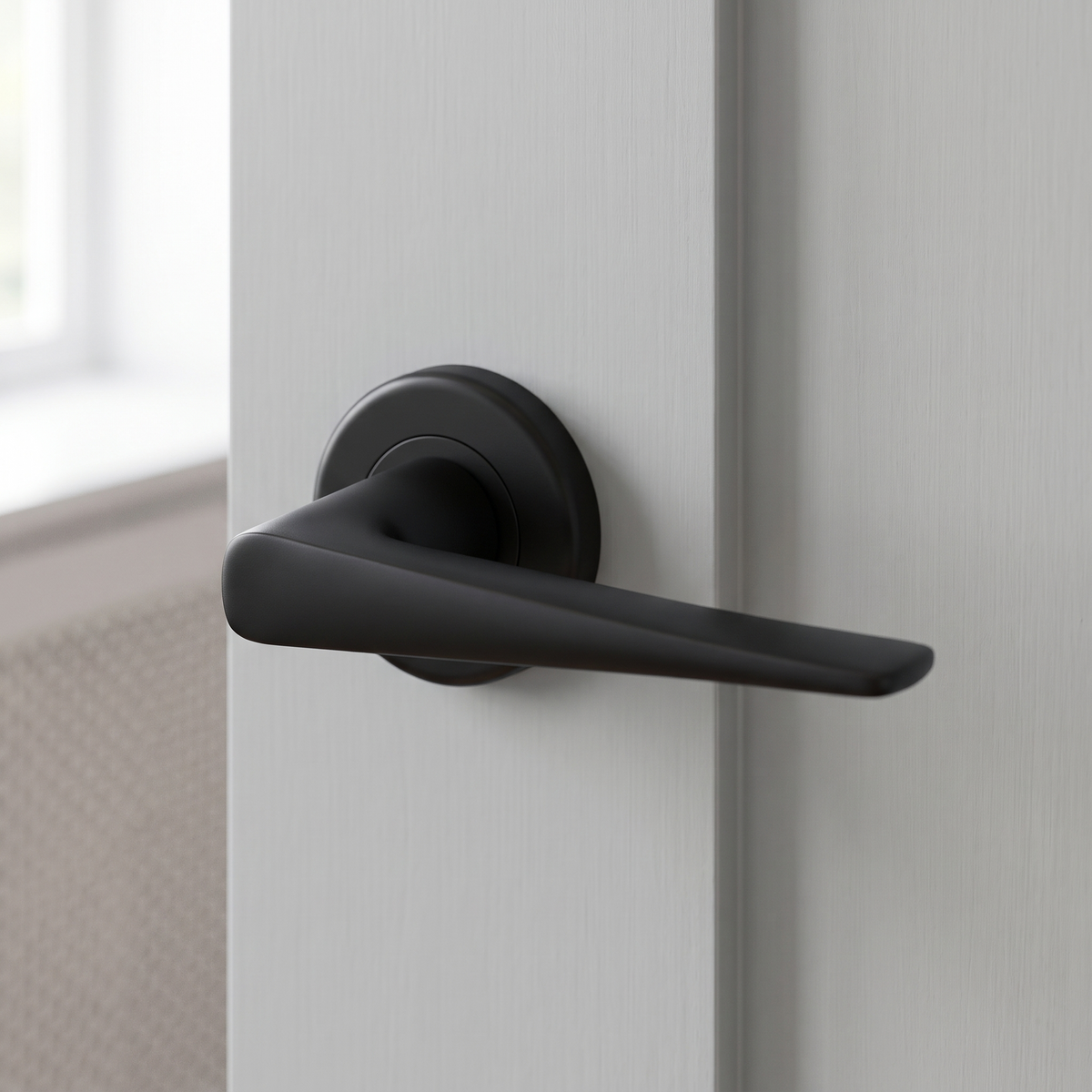 Sorrento SC-2059-BLK Amalfi Matt Black Lever on Rose Door Handles