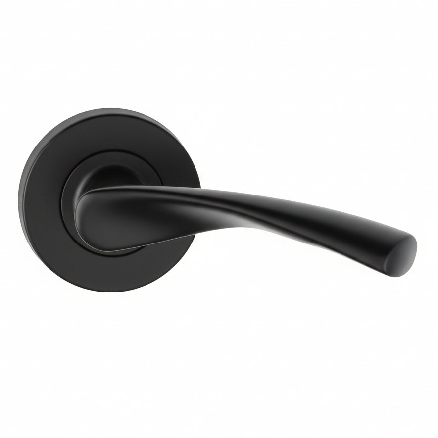 Sorrento SC-2042-BLK Treviso Matt Black Lever on Rose Door Handles