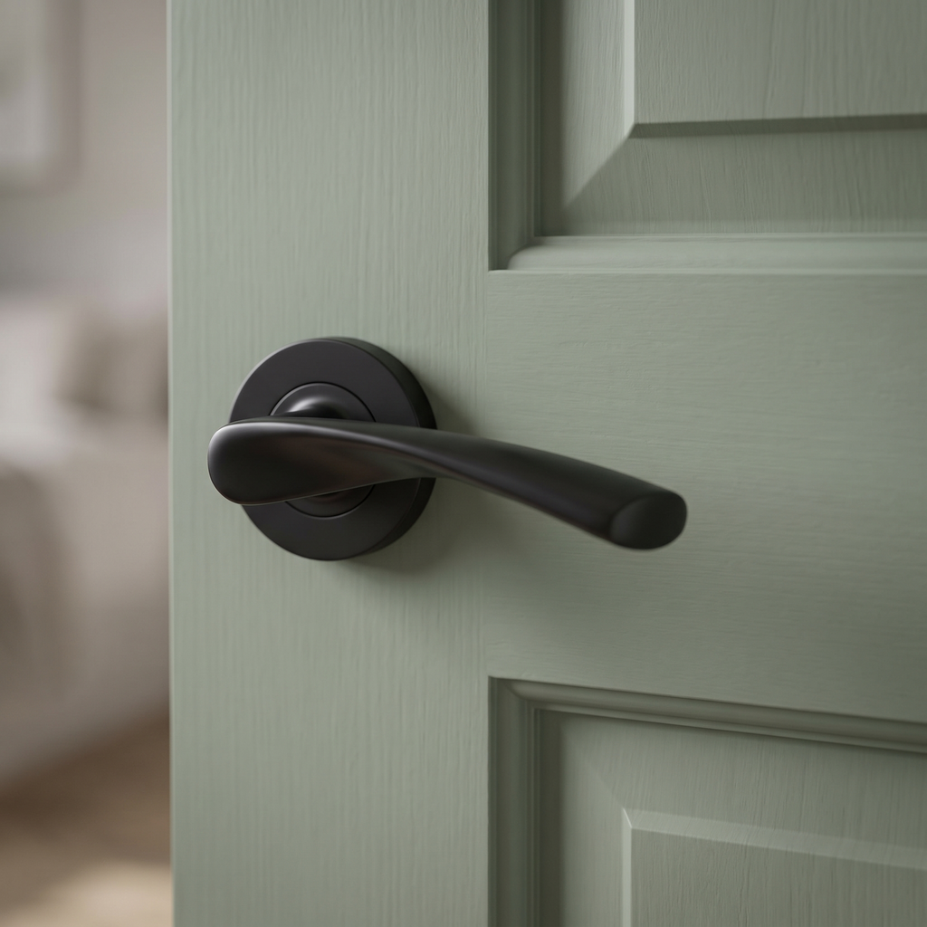 Sorrento SC-2042-BLK Treviso Matt Black Lever on Rose Door Handles