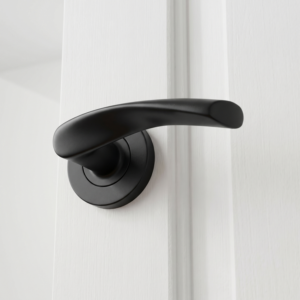 Sorrento SC-2042-BLK Treviso Matt Black Lever on Rose Door Handles