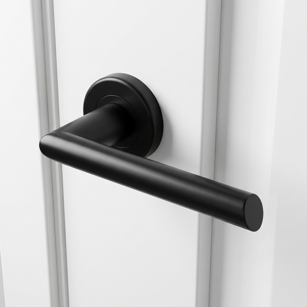 Sorrento SC-4692-BLK Mercury Matt Black Lever on Rose Door Handles