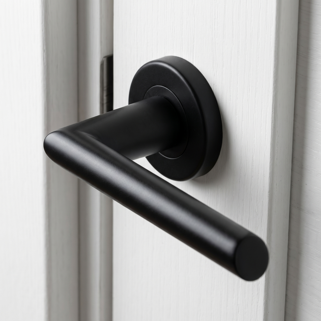 Sorrento SC-4692-BLK Mercury Matt Black Lever on Rose Door Handles