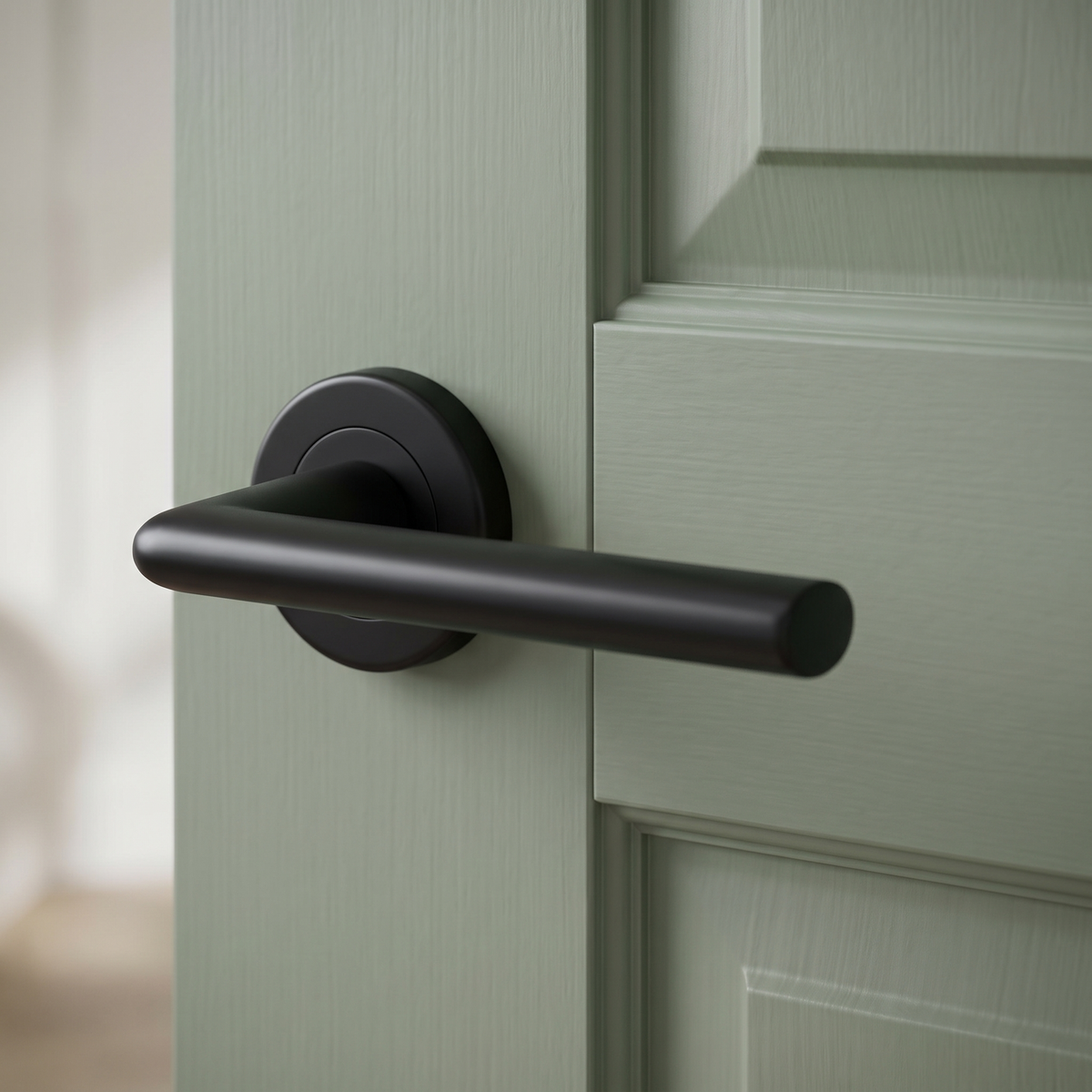 Sorrento SC-2352-BLK Lena Matt Black Lever on Rose Door Handles