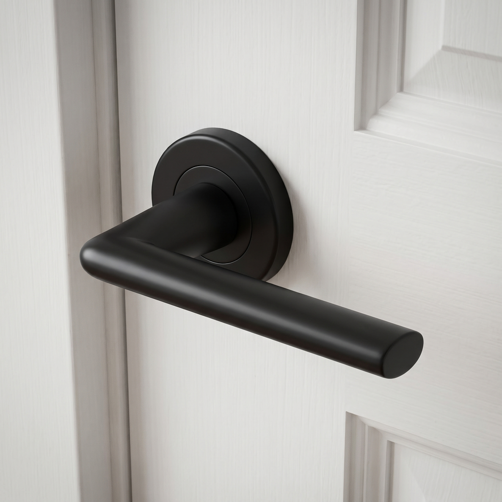 Sorrento SC-2352-BLK Lena Matt Black Lever on Rose Door Handles