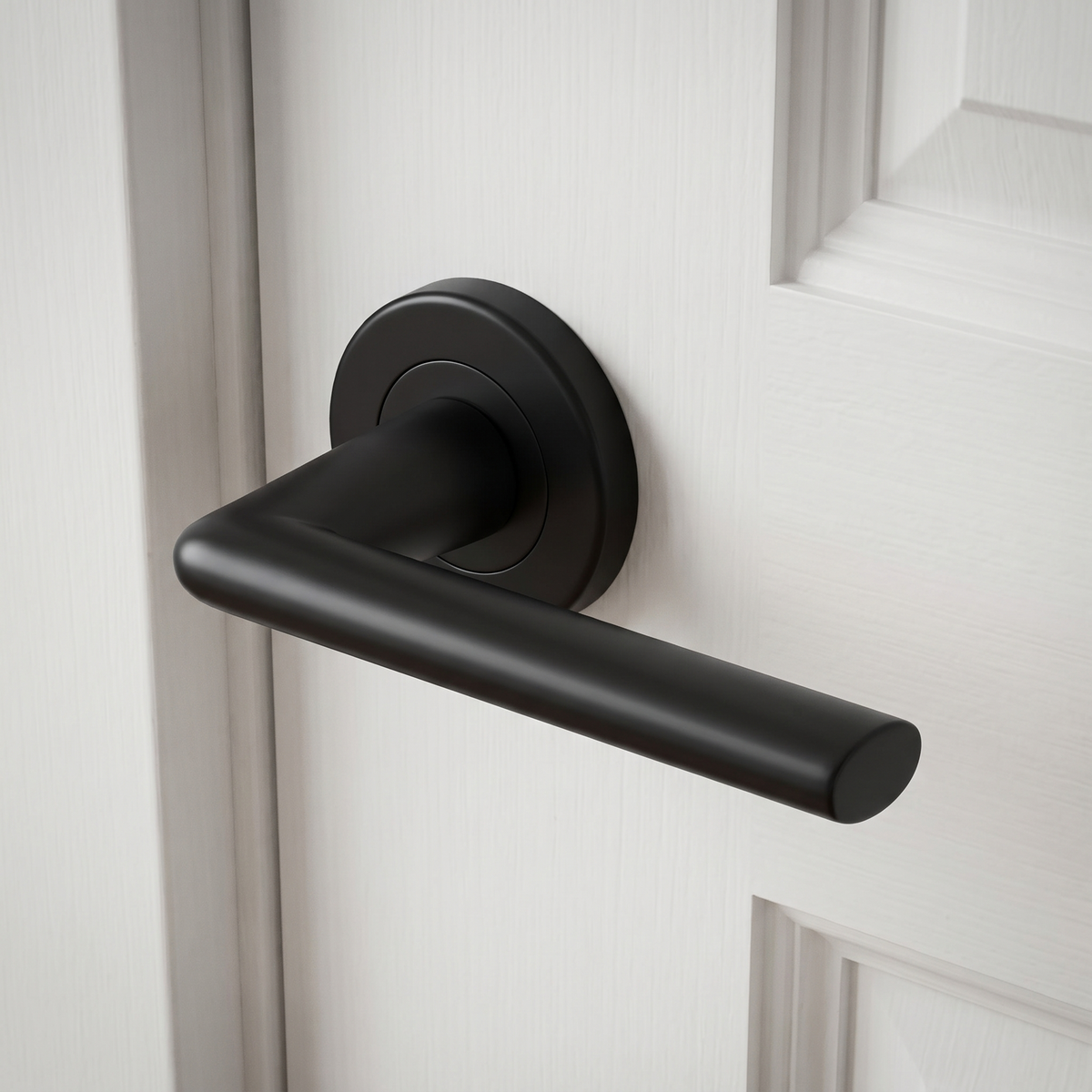 Sorrento SC-2352-BLK Lena Matt Black Lever on Rose Door Handles