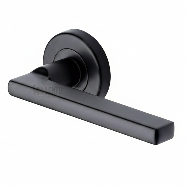 Sorrento SC-7580-BLK Vector Matt Black Lever on Rose Door Handles