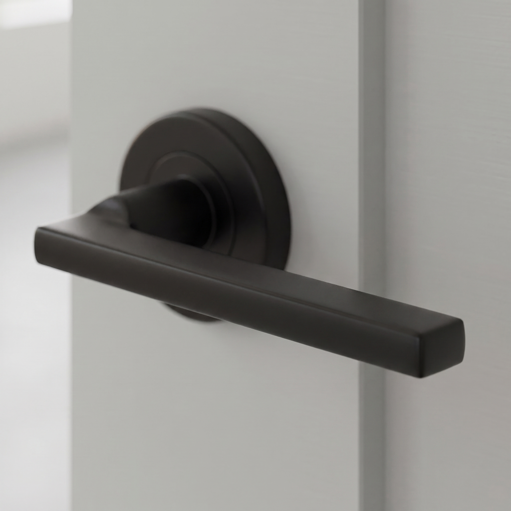 Sorrento SC-7580-BLK Vector Matt Black Lever on Rose Door Handles