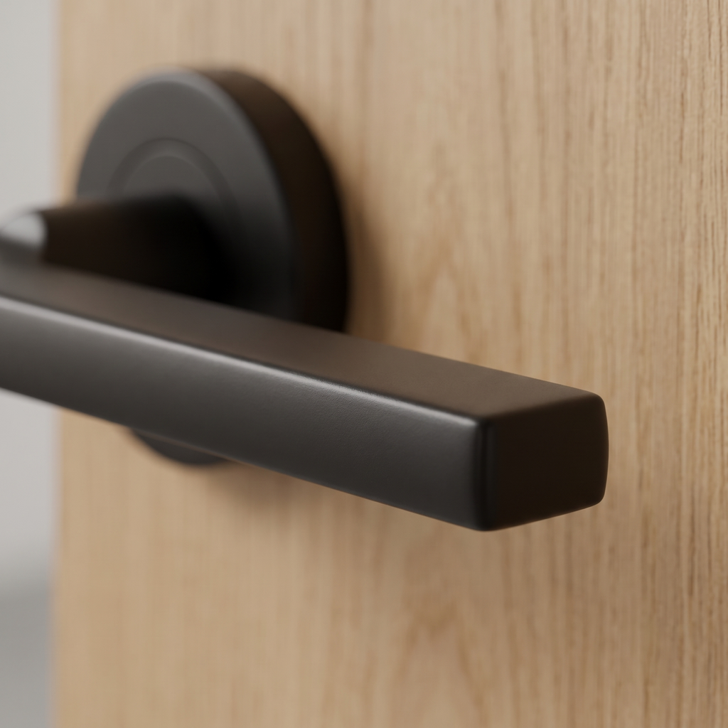 Sorrento SC-7580-BLK Vector Matt Black Lever on Rose Door Handles