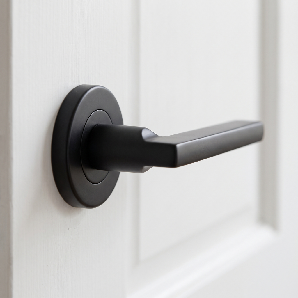 Sorrento SC-7580-BLK Vector Matt Black Lever on Rose Door Handles