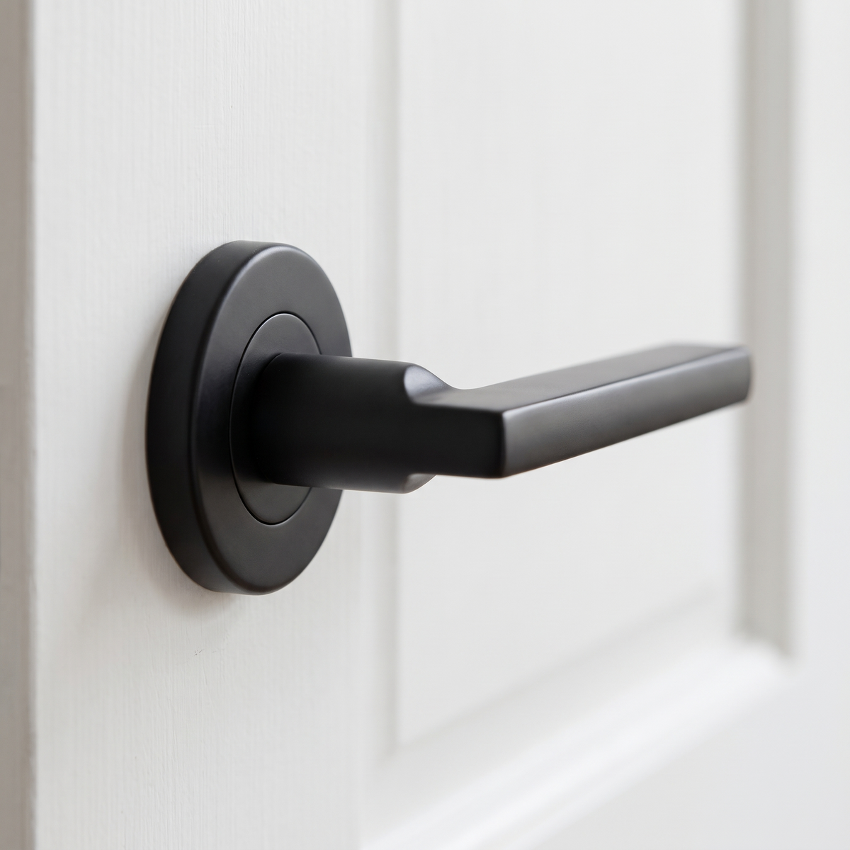 Sorrento SC-7580-BLK Vector Matt Black Lever on Rose Door Handles