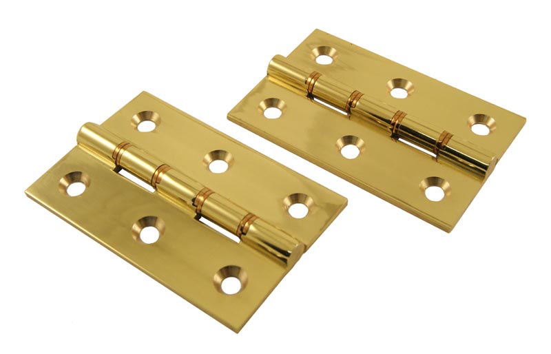 Polished Brass Butt Hinges 3x2in In Pairs
