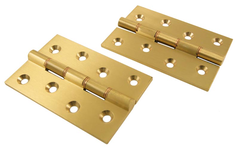 Satin Brass Butt Hinges 4x2.5/8in (102x67mm) In Pairs