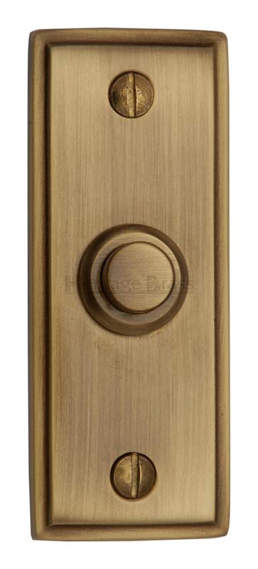 Heritage V1180 Antique Brass Bell Push 83x33mm