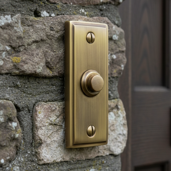 Heritage V1180 Antique Brass Bell Push 83x33mm