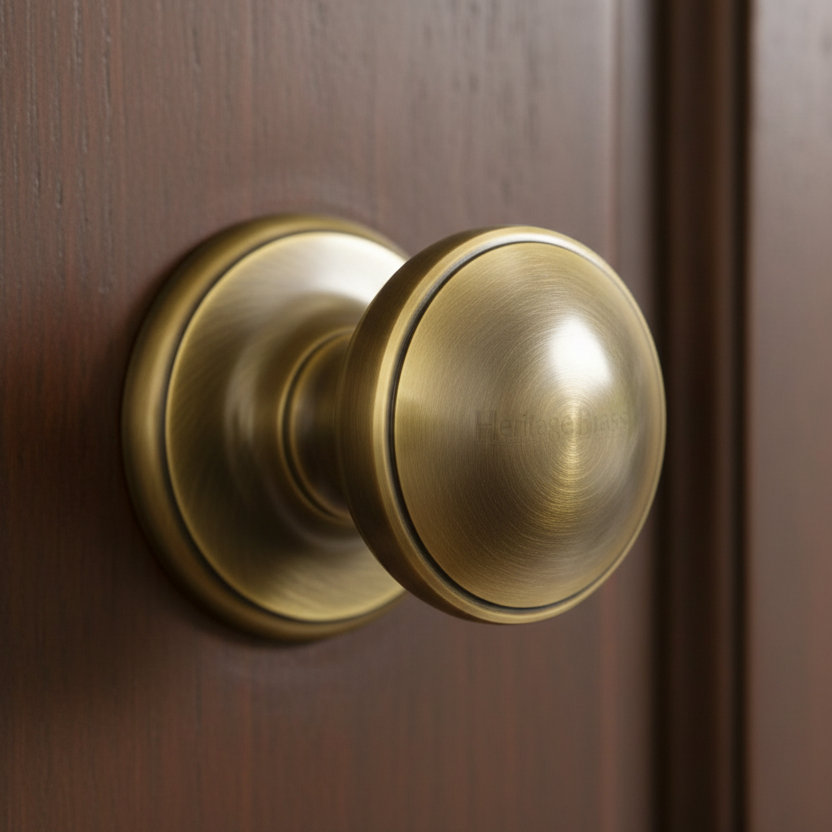 Heritage V900 Antique Brass Centre Door Knob 3in