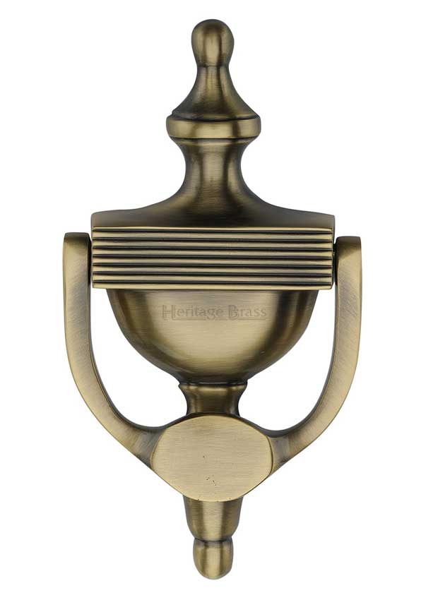 Heritage RR912 Antique Brass Reeded Urn Knocker 195mm