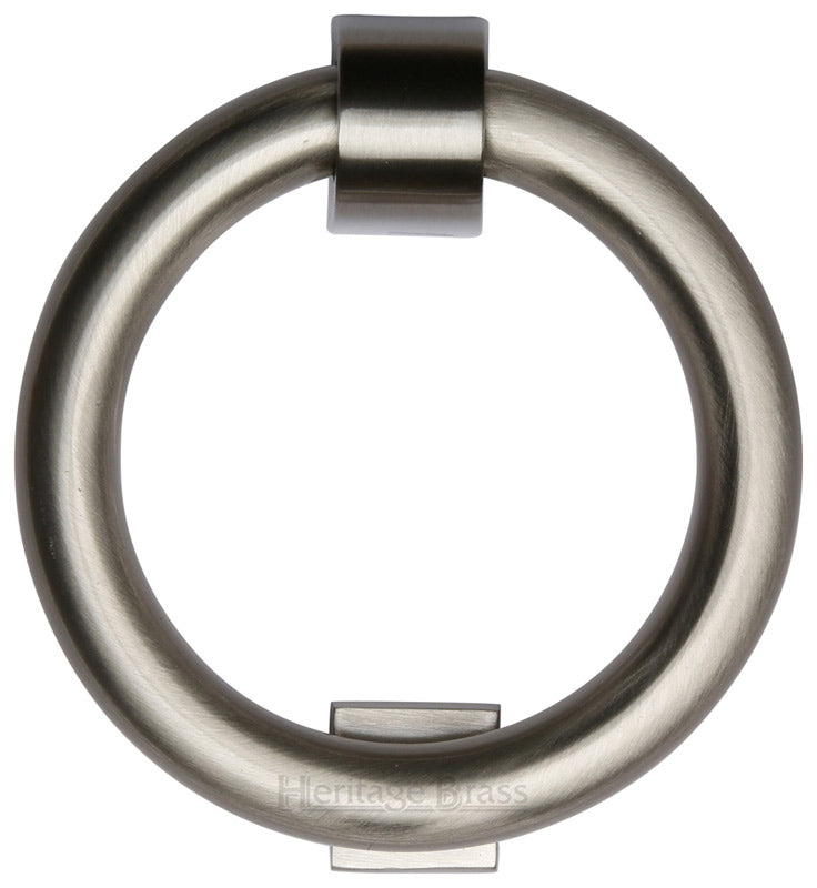 Heritage Satin Nickel Ring Door Knocker 107mm