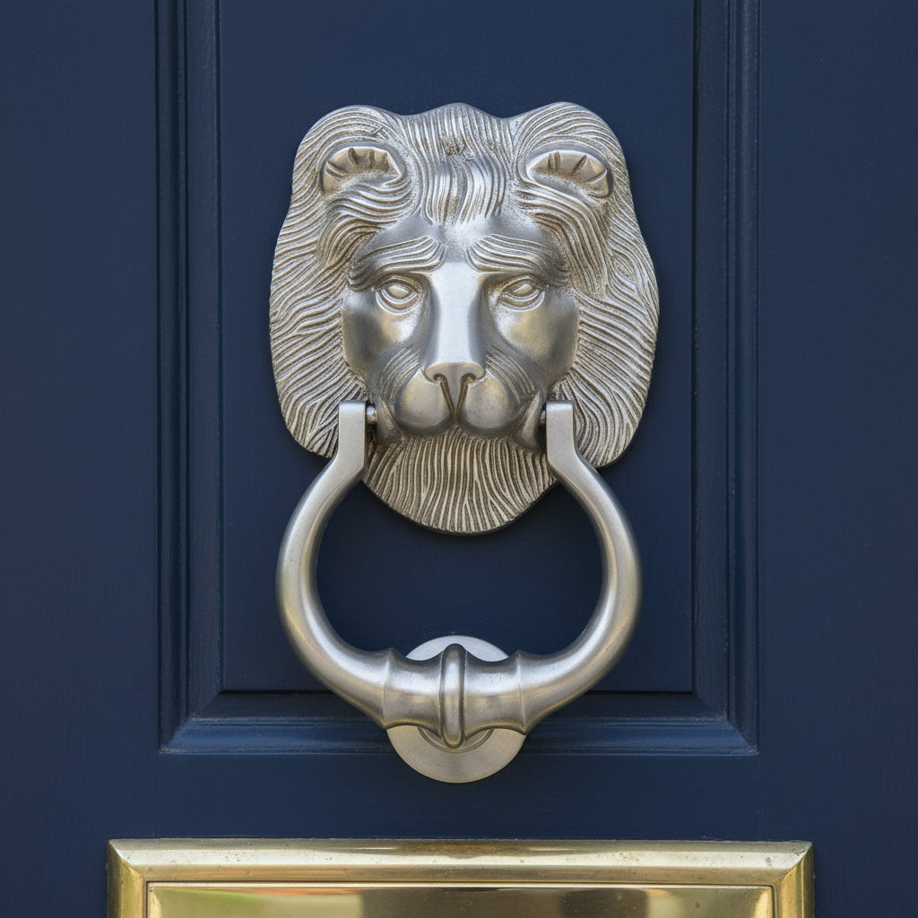 Heritage K1210 Satin Nickel Large Lion Knocker