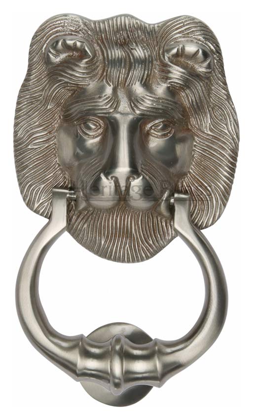 Heritage K1210 Satin Nickel Large Lion Knocker