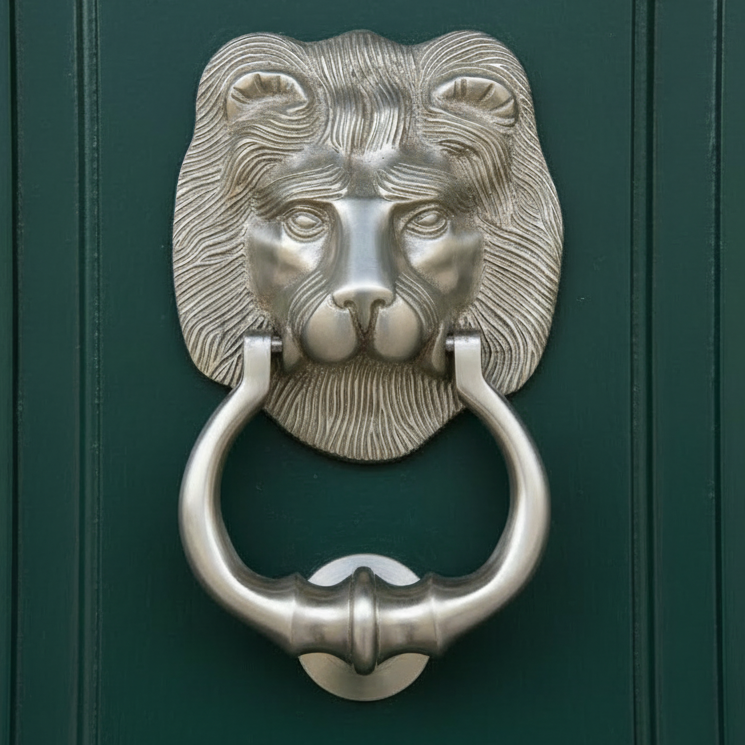 Heritage K1210 Satin Nickel Large Lion Knocker