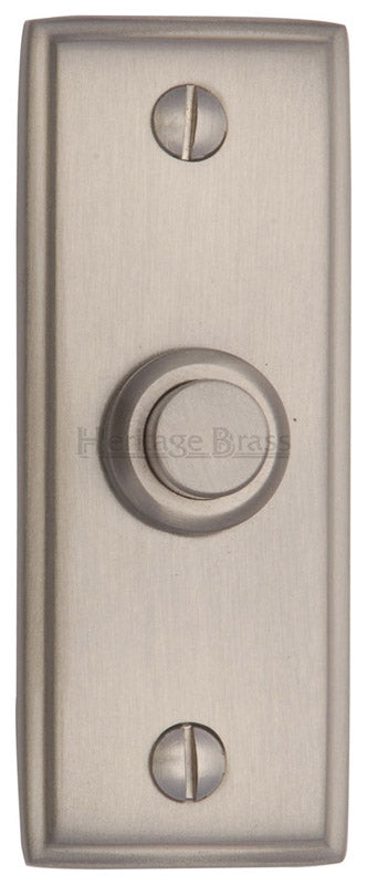 Satin Nickel Rectangular Front Door Bell 83x33mm