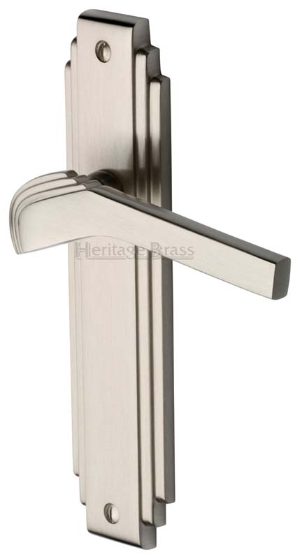 Tiffany Satin Nickel Art Deco Latch Handles