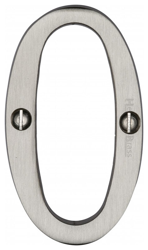 Satin Nickel 76mm (3in) Screw Fix Door Numbers C1560