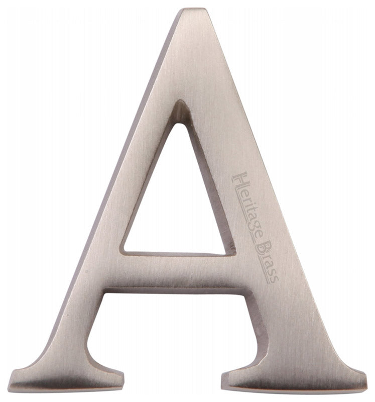 Satin Nickel Concealed Fix Front Door Letters A-Z 2in (51mm)