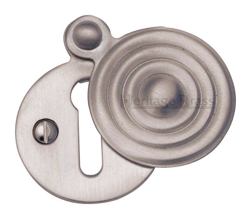 Satin Nickel Reeded Covered Escutcheon 33mm