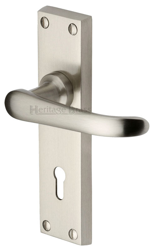 Heritage V700 Satin Nickel Windsor Lock Door Handles