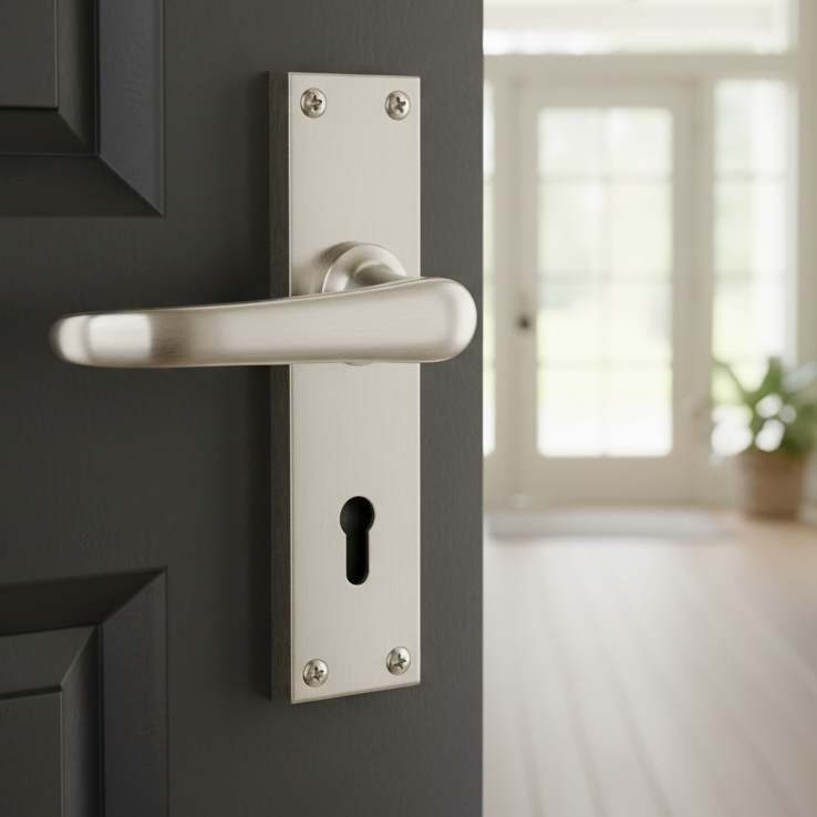 Heritage V700 Satin Nickel Windsor Lock Door Handles