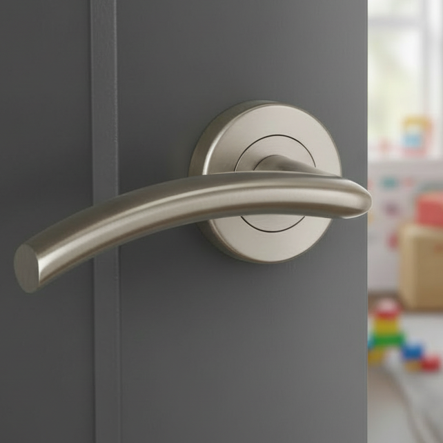 Heritage V3490 Satin Nickel Centaur Lever on Rose Handles