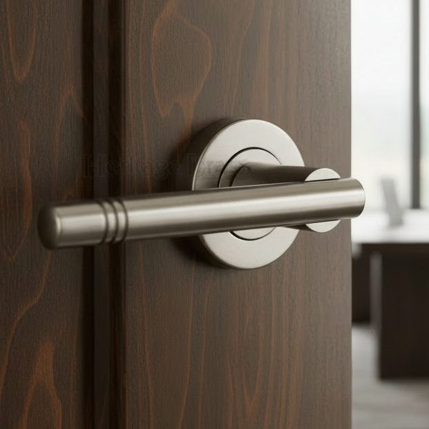 Heritage V2100 Satin Nickel Alicia Lever on Rose