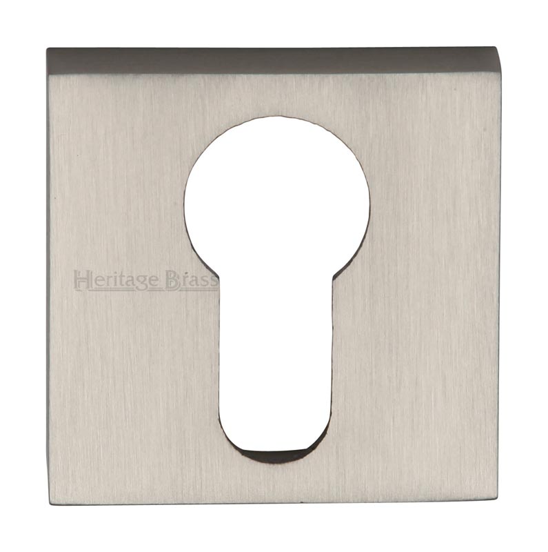 Heritage SQ5004 Satin Nickel Square Euro Escutcheon 54mm