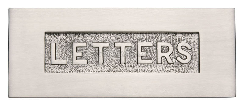 Heritage V845 Satin Nickel Embossed Letter Box 254x101mm