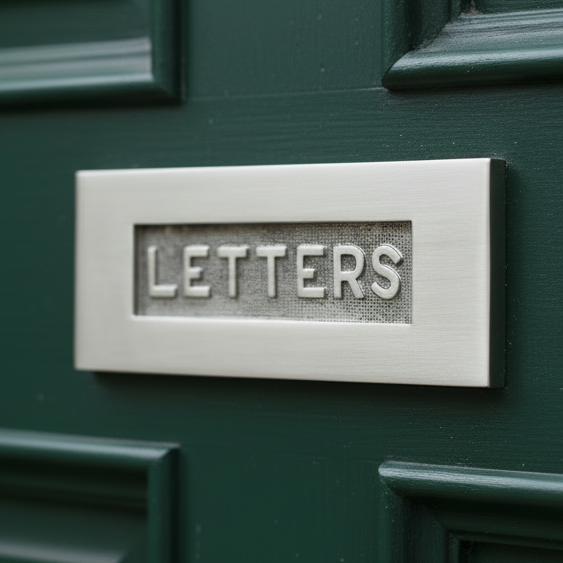 Heritage V845 Satin Nickel Embossed Letter Box 254x101mm