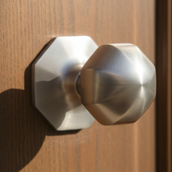 Heritage V880 Satin Nickel Faceted Centre Door Knob 66mm