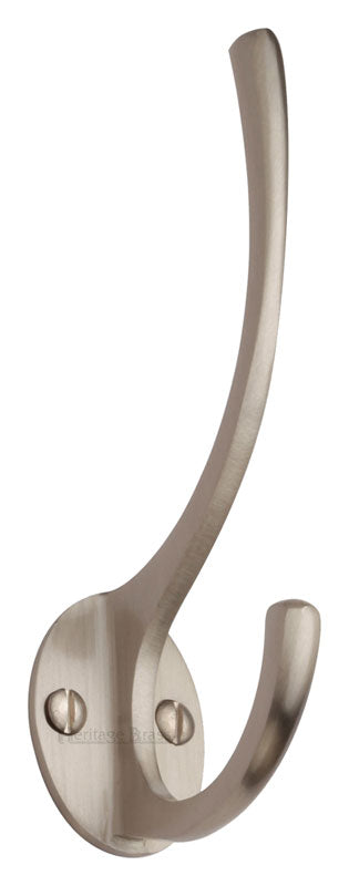Heritage V1050 Satin Nickel Hat and Coat Hook 130mm