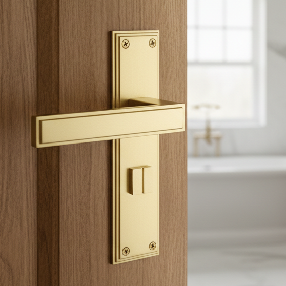 Heritage ATL5730 Satin Brass Atlantis Bathroom Door Handles