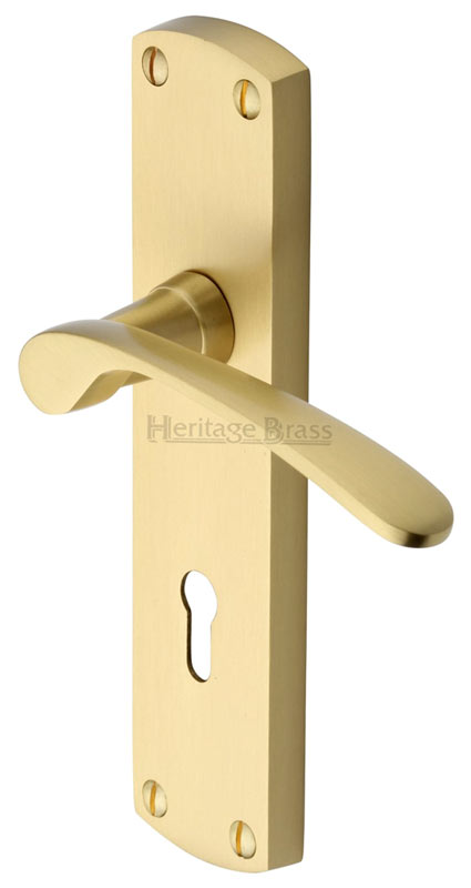 Heritage DIP7800 Satin Brass Diplomat Lock Door Handles