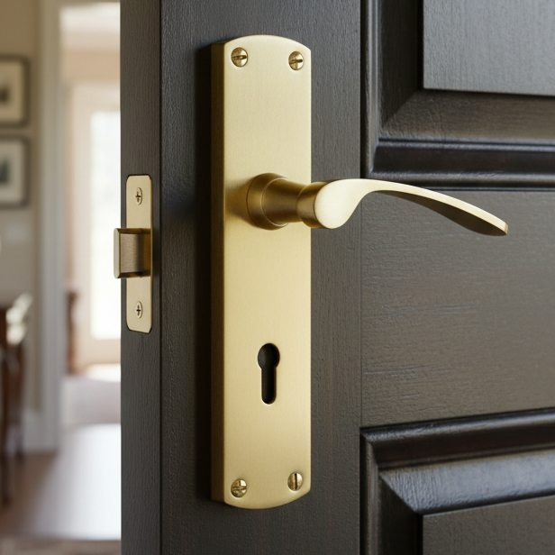 Heritage DIP7800 Satin Brass Diplomat Lock Door Handles