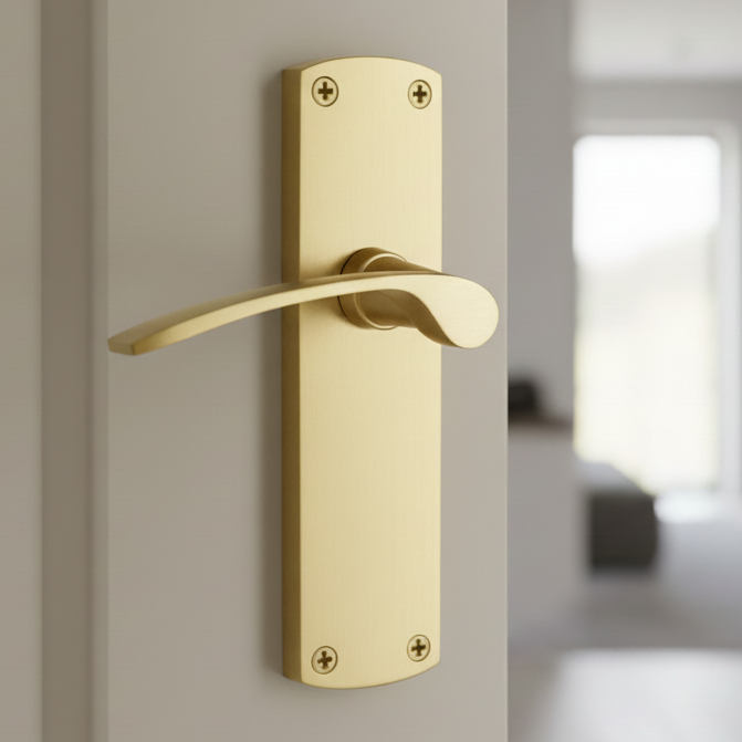 Heritage DIP7810 Satin Brass Diplomat Latch Door Handles